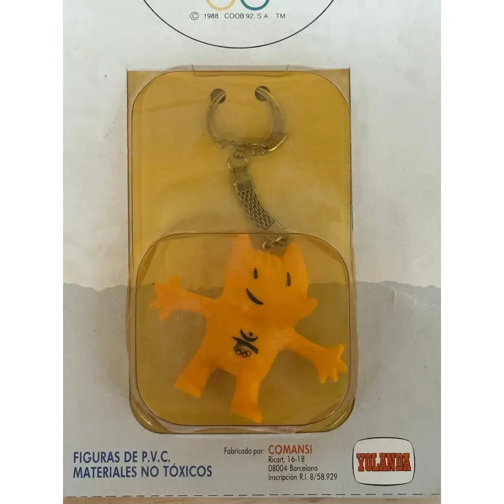 Barcelona Olympics 1992 Official Cobi Mascot Keychain New/Sealed Vintage